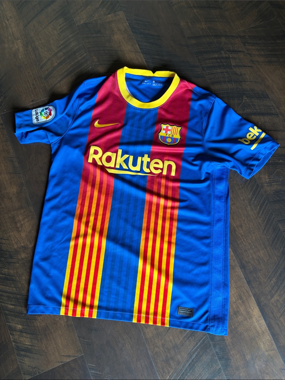 Nike Blue/Red/Yellow FC Barcelona Short Sleeve Jersey